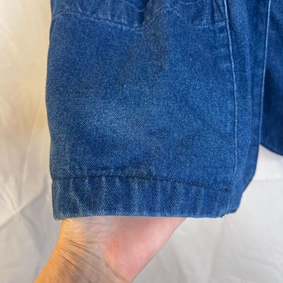 Alice Stuart Denim Blue Jean Jacket Chore Utility Vintage 100% Cotton Size Large - Picture 10 of 10